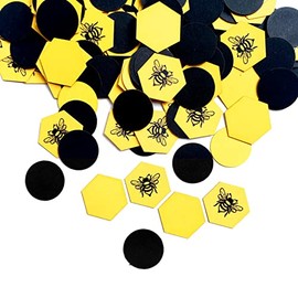 Nerdy Words Honey Bee Hexagon & Dots Paper Confetti 14g Bee Day Party