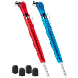 UNCO- Pencil Tire Pressure Gauge, 2 Pack Blue & Red, 10-75 PSI