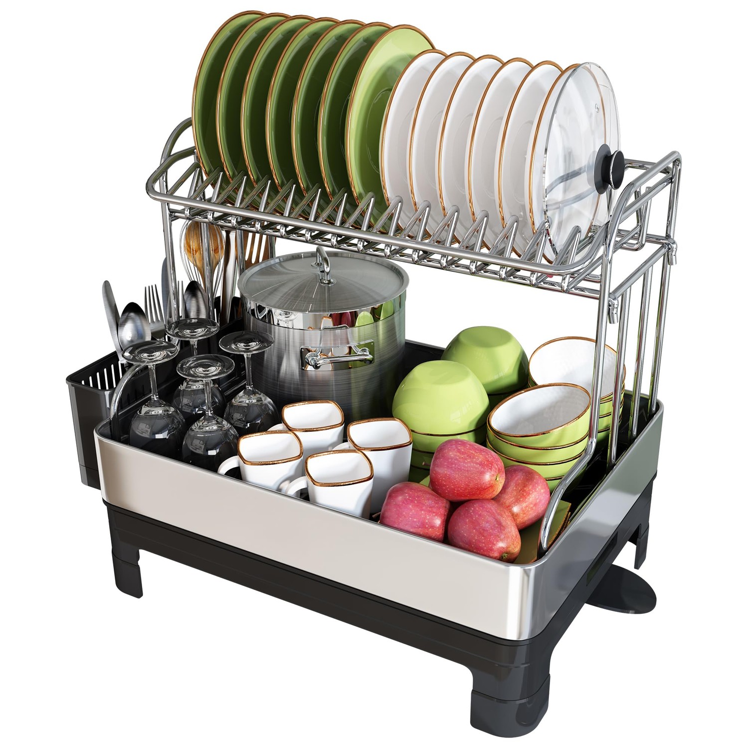 BOOSINY Stainless Steel Dish Drying Rack, Extra Large Dish Racks for ...