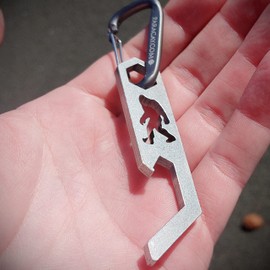 Bigfoot Utility Tool - MultiTool w/ 10mm wrench - Bottle Opener/Multi-Tool/SQUATCH Carabiner - Bigfoot/Sasquatch/Yeti/Camping/Hiking Gift - SQUATCH METALWORKS