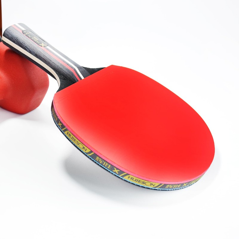 Ping Pong Paddle Set, Table Tennis Racket, Premium Rubber and