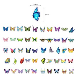 Pack of 50 Butterfly Stickers Bicycle Stickers Waterproof Stickers for Suitcase, Laptop, Car, Wall, Window, Bottle Decoration Accessories