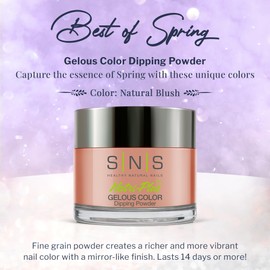 SNS Nail Dip Powder, Gelous Color Dipping Powder - Natural Blush (Pink/Mauve, Cream), BOS21 - Long-Lasting Acrylic Nail Color & Polish Lasts 14 Days - Low-Odor & No UV Lamp Required - 1 oz