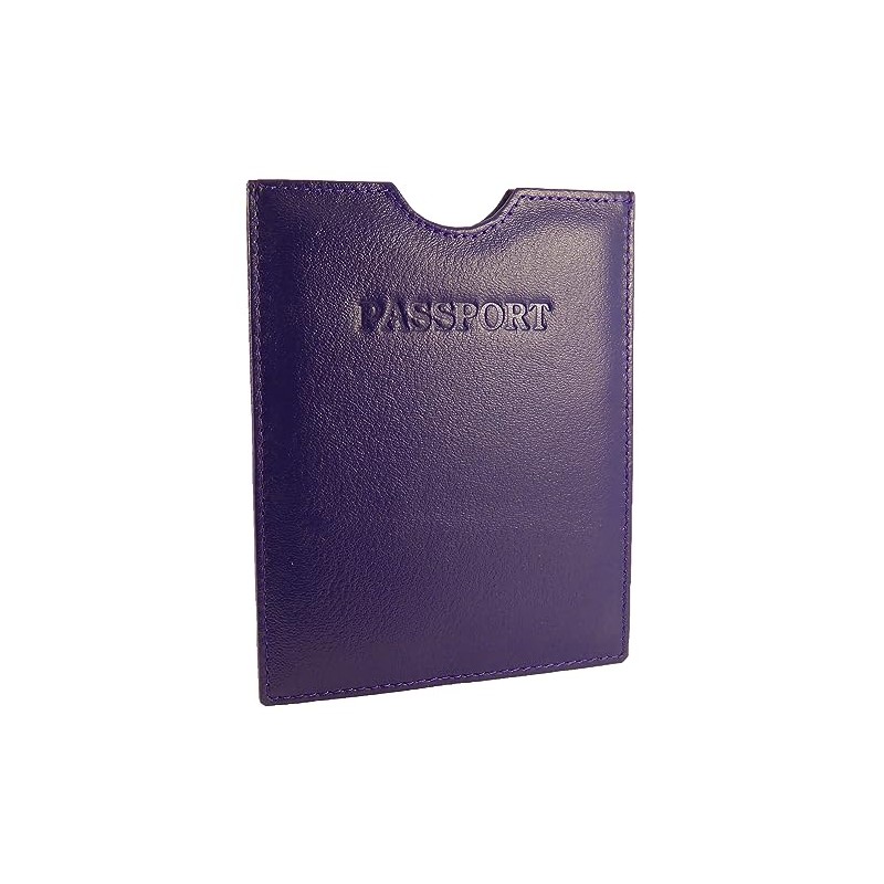 Travel Passport Holder Sleeve Protector Cover Wallet Real Leather RFID