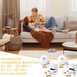 23 Pack Accessories for Roborock Q7 M5 / Q7 M5+ / Q7 L5 / Q7 L5+ Vacuum Robot, Replacement Parts 1 Main Brush 4 Mop Pads 6 Dust Bags 6 Sidebrushes 4 HEPA Filters 1 Cleaning Brush 1 Screwdriver