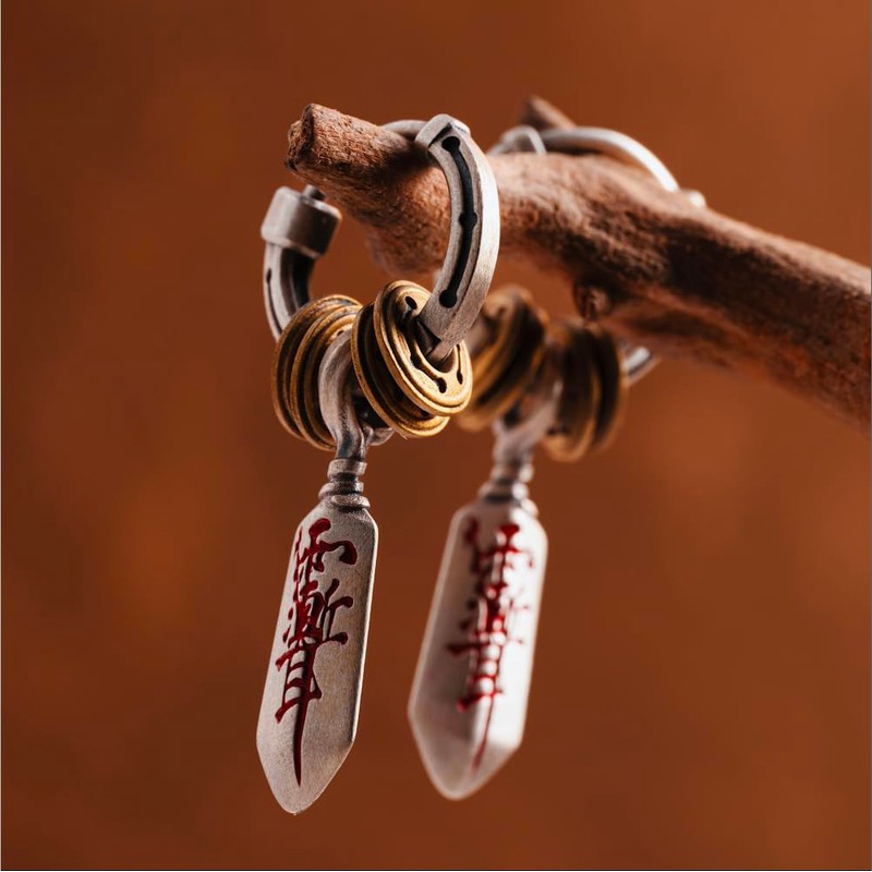 COPPERTIST.WU Masterblade Talisman Earrings Daoist Earrings for Men Women, S925