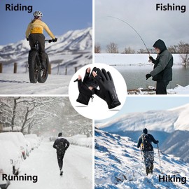 VADO VLTRA Winter Fishing Gloves, Men and Women Winter Fishing 2 Finger Flip Padded Bike Gloves Non-slip Touch Screen with Zipper, Fingerless Gloves for Running Hiking