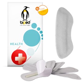 biped HEALTH 4 Paar Anti Slip Fersenhalter - schnelle Hilfe bei zu großen Schuhen und harten Fersen Kappen - selbstklebendes Fersenpolster aus weichem Velours Leder z2392