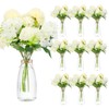 31 Pack Hydrangea Artificial Flowers with 10 Clear Plastic Vases