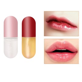 HZZYJ Lip Plumper ,Natural Lip Plumper and Lip Care Serum Set,Lip Enhancer for Fuller & Hydrated Beauty Lips,Moisturize, Smoother,Day&Night(2PCS)