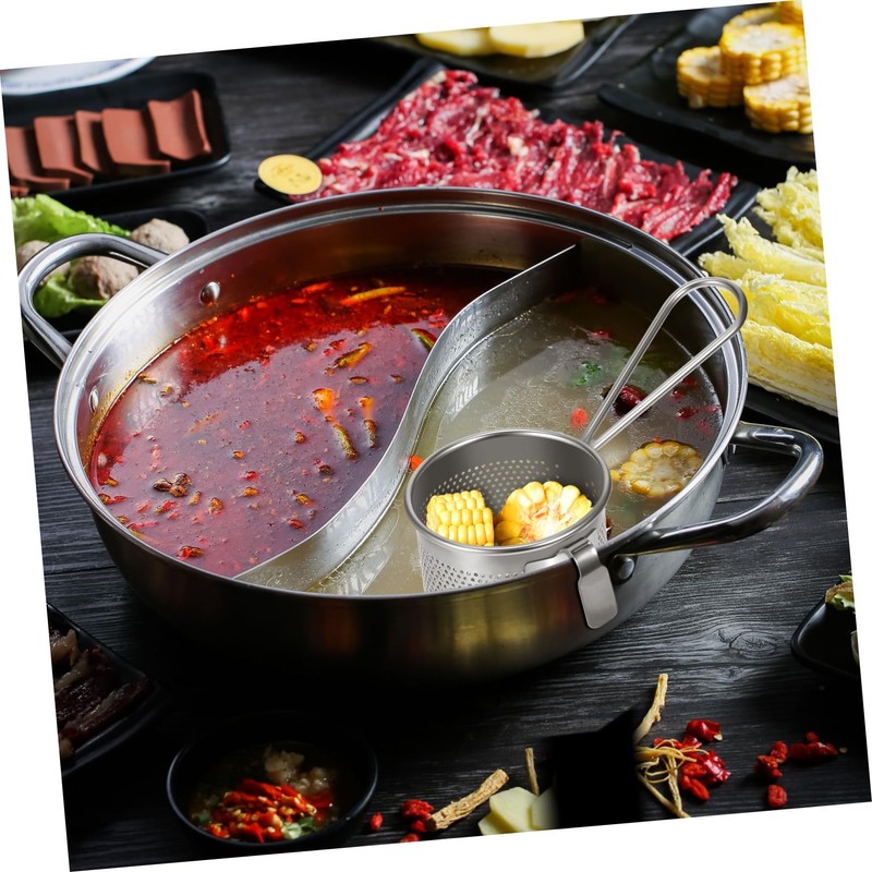 Cabilock Hot Pot Mesh Net Colander Practical Hanging Strainer for