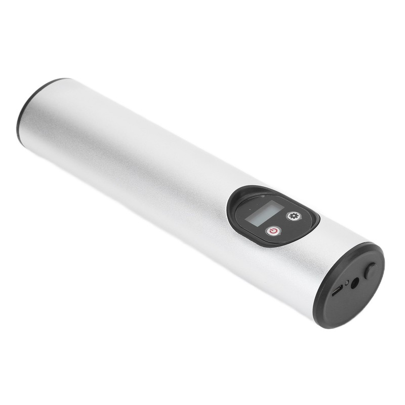 Cordless Air Pump Portable Multifunctional Rechargeable Digital Display Lighting InflatorSilver