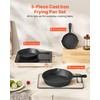 VEVOR Cast Iron Skillet, 3-Piece Frying Pan Set (6, 8,