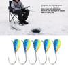 5 Pcs Ice Fishing Jigs Kit High Carbon Steel Ice