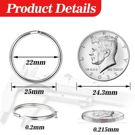 MAQIHAN 200pcs Key Ring - Metal Key Chain Ring for Keychain of Home Car School Office DIY Crafts Dog Ring and Other Keys Attachment 1 Inch