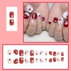 Christmas Press on Nails Short Oval, Christmas Cute Red Nose