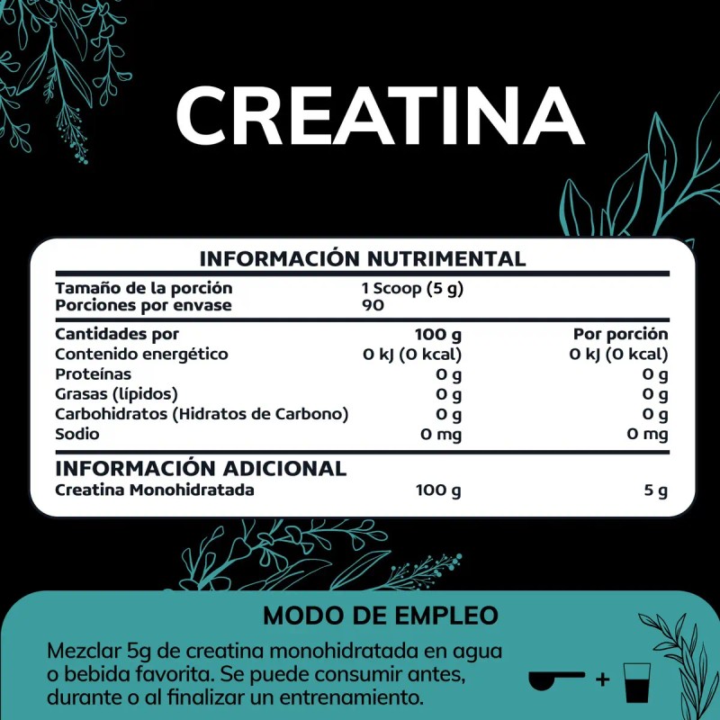 Creatina Monohidratada Micronizada Polvo Quotidien Alta Pureza Certificada Scoop Dosificador