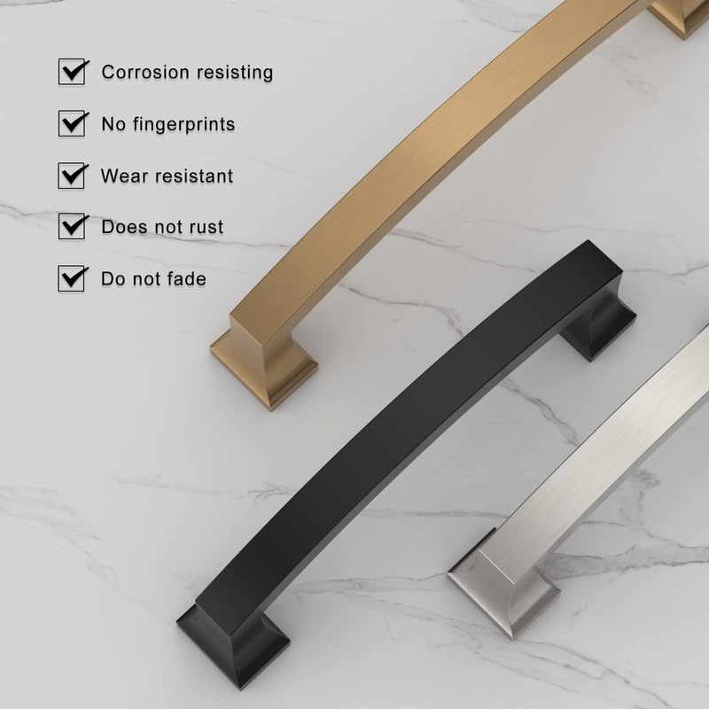 Coinkoly 10 Pack Champagne Bronze Cabinet Pulls 4 Inch(102mm) Hole