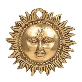 Tree Maison Coronating Homes - Estatua de sol de latón | Sol de latón para Vastu | Peso: 832 g aprox. | Tamaño: 15 x 15 x 2 cm | Vastu Idol para el hogar y la oficina | Colocación zonal-Este