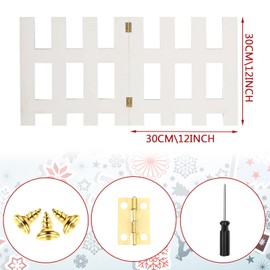 Blulu Christmas Tree Fences Party Decoration Wooden Christmas Tree Gate White Picket Fence for Pets Flexible Picket Fence for Holiday Office Home Decor, 12 Inch(Nutcracker)