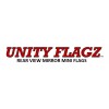 Rear view mirror car flags Colombia and Puerto Rico unity
