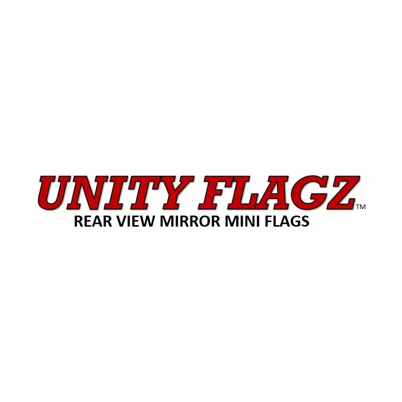 Rear view mirror car flags Colombia and Puerto Rico unity