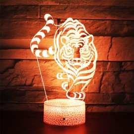 Hguangs Tiger Gifts Tiger Shape Lamp 16 Colors Desk Table Night Light for Kids Party Supplies Birthday Valentine's Day Christmas Lover Friends
