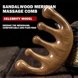 cureder Handmade Sandalwood Scalp Massager & Wide-Tooth Comb