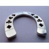 Silver Horseshoe Lucky Suited Heavy Poker Card Guard Hand Protector