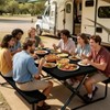 Picnic Table Cover with Bench Covers, Elastic Fitted Spandex Tablecloths
