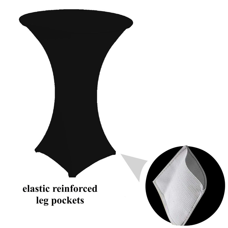 black or white Spandex stretch Cover for Poseur Table with