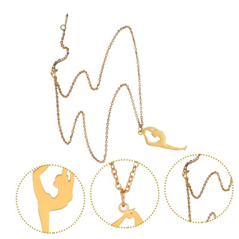 Sosoport Fashion Gymnastics Necklace Cross Pendant Stainless Decorative Sports Necklace