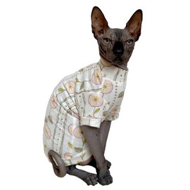 Limited Edition Sphynx Cat T-Shirts Elastic Hairless Cat Sweatshirt Pet Kitten Clothes Round Collar Kitten Shirts Vest Cats & Small Dogs Apparel (Dandelion, S (3.3-4.4 lbs))