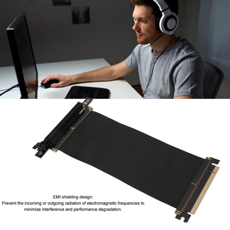 PCIE 3.0 X16 Extender 128Gbp/s Right Angle EMI Shielding GPU
