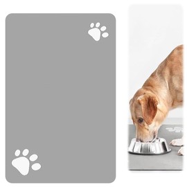 COYUN 1 x Dog Bowl Mat, Non-Slip Super Absorbent Feeding Mat for Dogs and Cats, 20 x 30 cm, Washable Dog Bowl, Feeding Mat for Cats and Dogs