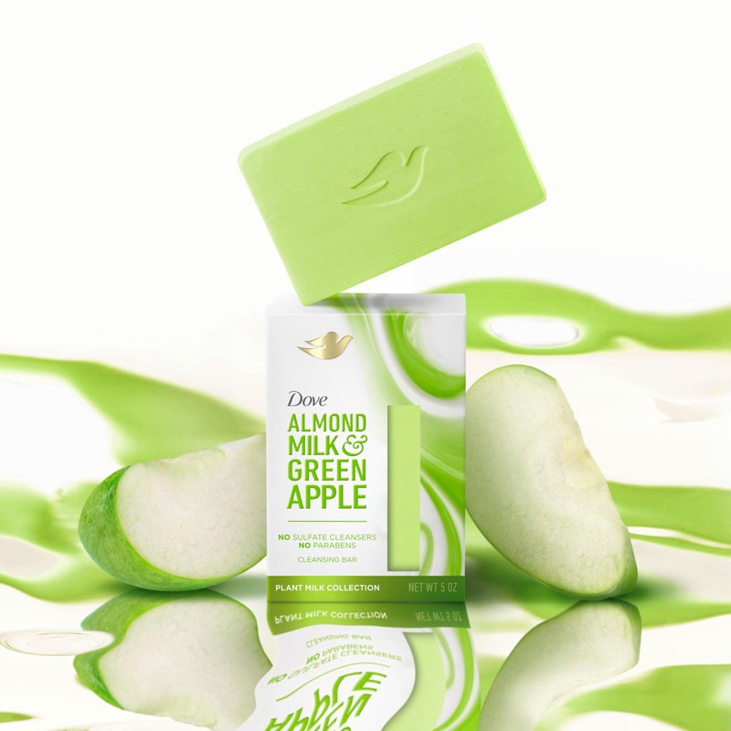 Dove Plant Milk Cleansing Bar Soap Variety Pack 4 Count