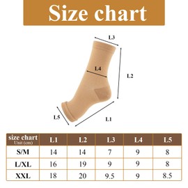 WEESTAAMO 3 Paar Kompressionssocken mit Knöchelstütze & Offenen Zehen (Hautfarbe, XXL) - Für Damen und Herren