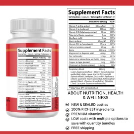 Pelican Vitamins Eye Vision Guard- Eye Support with Lutein- 5 Bottles- 300 Capsules