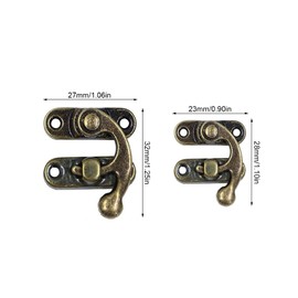 Forreen Box Clasp Antique, Pack of 40 Padlock Hasp Small Vintage Easy Open Close Right Latch Hook Hasp with Screws for Wooden Boxes Jewellery Boxes Gift Boxes, 2 Sizes