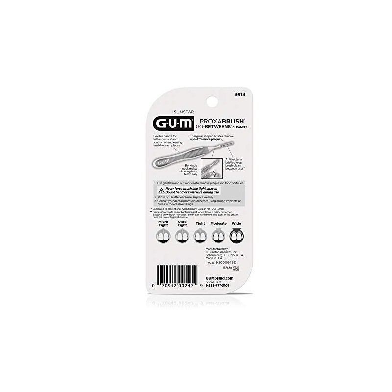 GUM Go-Betweens Proxabrush Cleaners Wide (Pack of 3 (10 Ct))