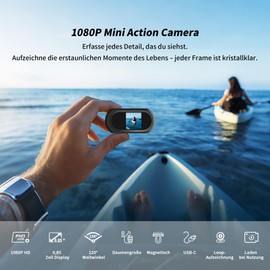 NinjaCam 360° Mini Action Cam, 1080P Wearable Action Cameras, Body Camera, Motorcycle Sports Camera with Multifunctional Accessories, Mini POV Camera, Action Cam for Adventure