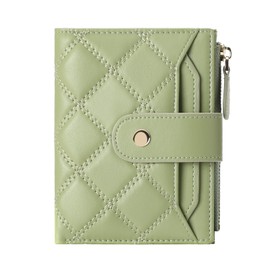 SENDEFN Small Wallet for Woman Leather RFID Blocking Bifold Zipper Pocket Credit Card Holder
