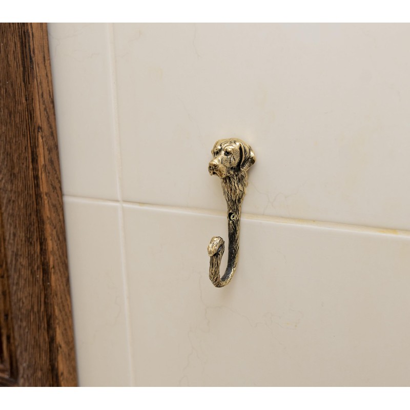 TUTURA LUTSS Labrador Dog Brass Wall Hook – Handmade Solid