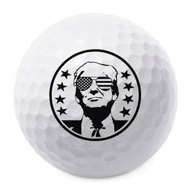 TeesAndTankYou Trump Stars and Shades Golf Ball - Novelty Gift for Men Golfers and Dad (Pack of 1)