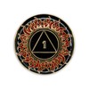 1 Year Sobriety Coin | Flames AA Chip Medallion Recovery