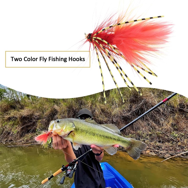 Briny River 6Pcs Two-color Wet Fly Streamline Fishing Hooks Suitable