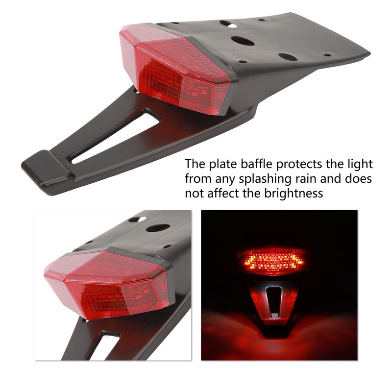 12V LED Rear Mud Guard Brake License Plate Tail Light