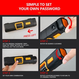 Bike Lock + Steel Security Cable, 4 Digit Resettable Combination Bicycle U Lock, Secure Locks for Electric Bike, Escooter, Motorcycle, Tri-Bike Wheel