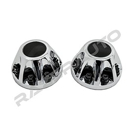 Razer Auto Dually ONLY Chrome 17"" 2pcs Rear Wheel Center Hub Cap Cover (Chrome) for 08-10 Chevy Silverado 3500 Dually & 08-10 GMC Sierra 3500
