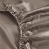 ROOEE Satin Silk Fitted Sheet with Pillowcase Set Breathable Soft